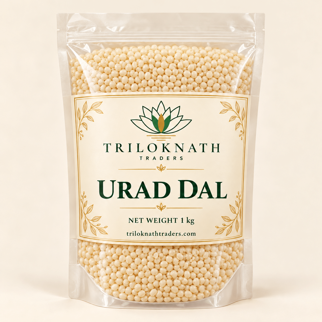 Triloknath Traders White Urad Dal - 1 kg branded pack