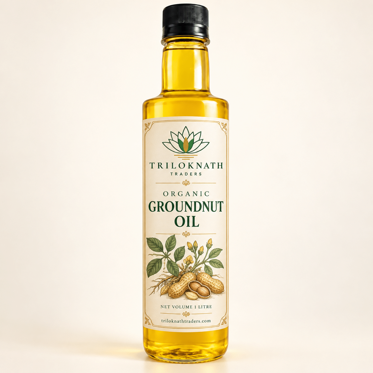 Triloknath Traders Groundnut Oil 1 litre bottle
