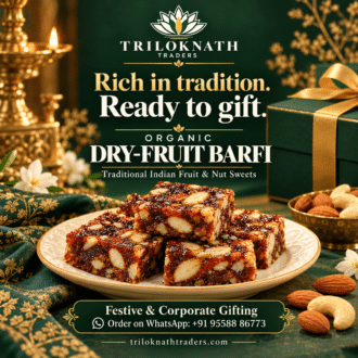 Triloknath Organic Dry-Fruit Barfi festive and corporate gifting presentation