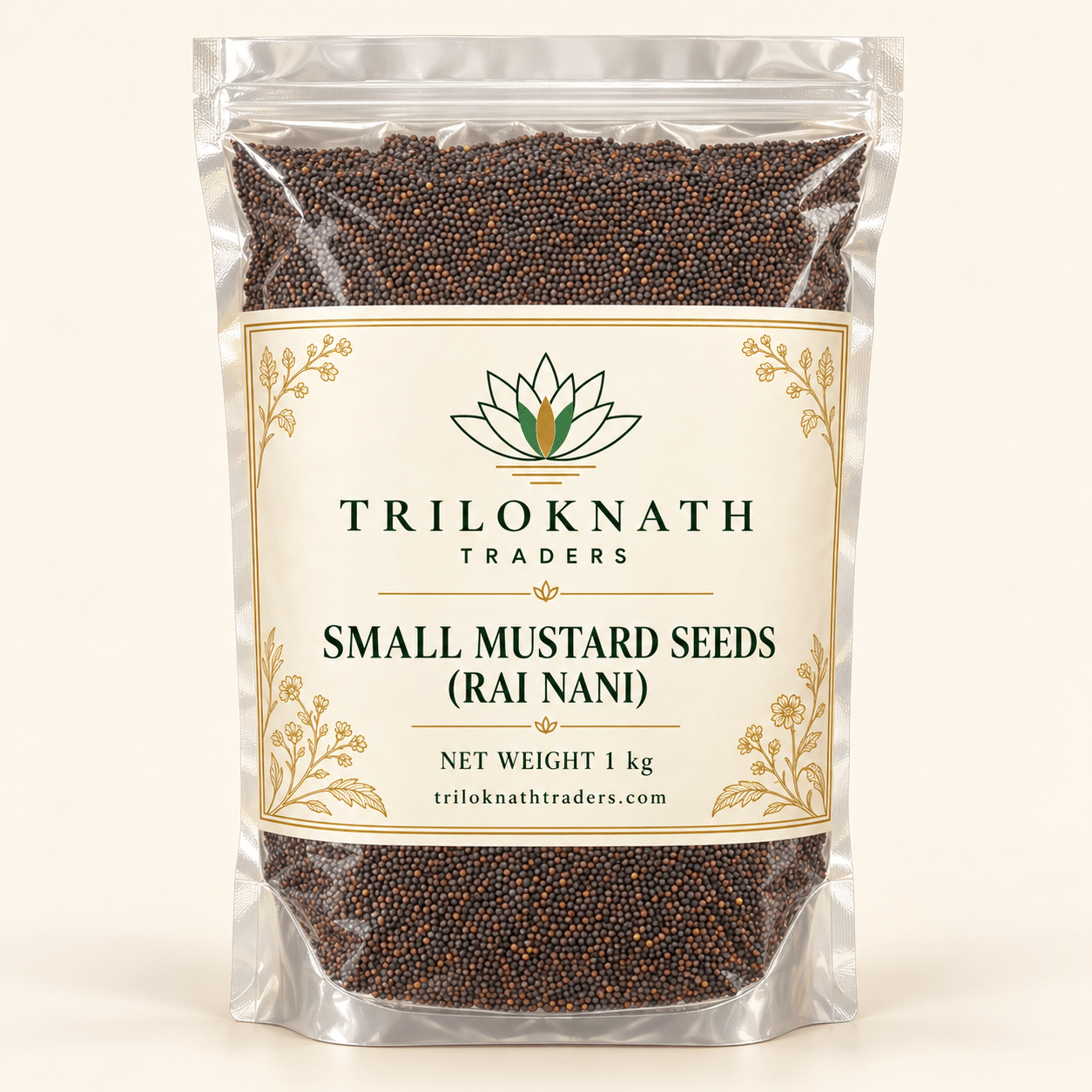 Triloknath Traders Small Mustard Seeds (Rai Nani) 1 kg branded pouch