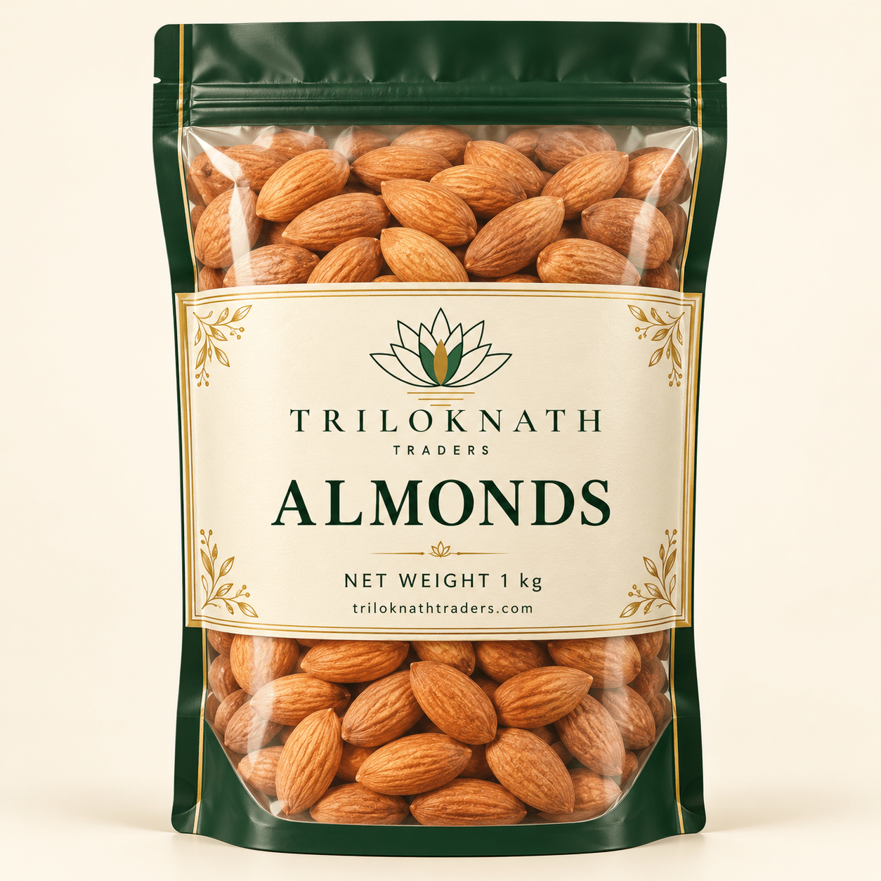 Triloknath Traders Almond branded 1 kg pouch