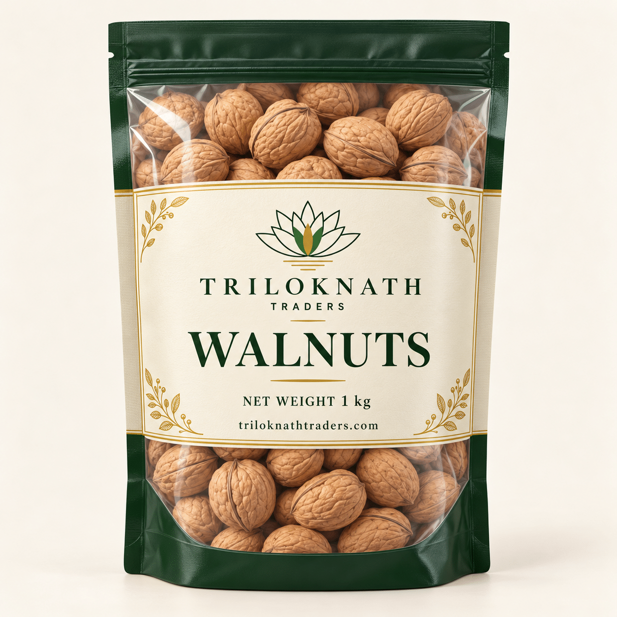 Triloknath Traders Walnuts branded 1 kg pouch